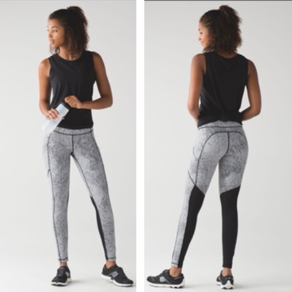 Lululemon Speed Tight V Pocket Mid Waist Jacquard Soft Luxtreme Mesh Pants Tight